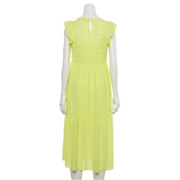 SO® Pom Pom textured Flutter Sleeve Tiered Midi Dress - Picture 13 of 15